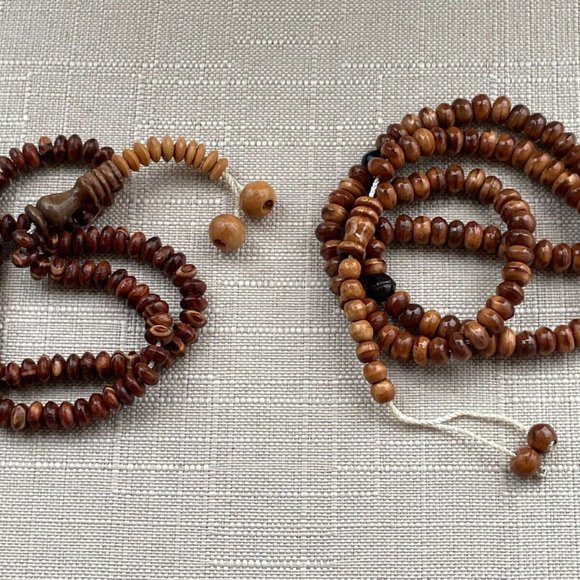 Lot of 2 Tasbeeh Brown Beads Prayer Beads Handmade Real Wood Beads X 2 - Picture 2 of 8